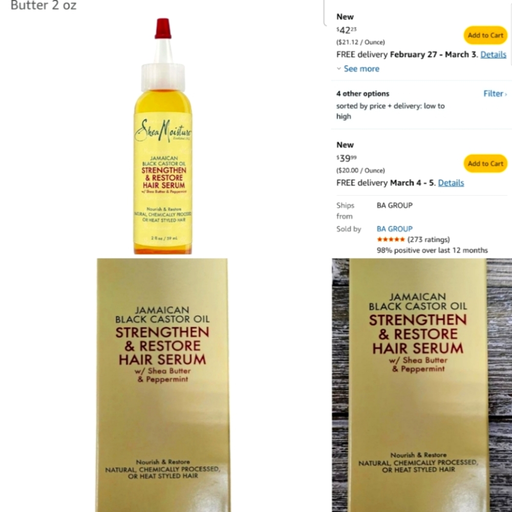 SheaMoisture Hair Serum Oil for Damaged Hair Jamaican Black Castor Oil Hair Oil